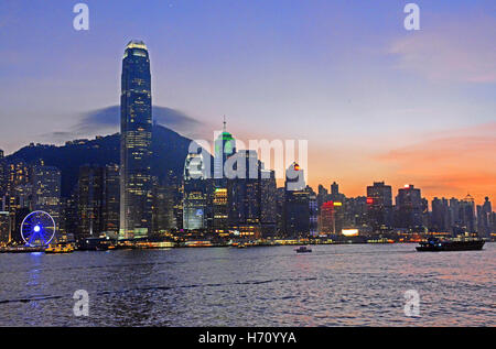 Skyline von Hong Kong Island China Stockfoto