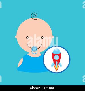 Cartoon-Rakete Spielzeug Baby Symbol Vektor Illustration Eps 10 Stock Vektor