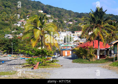 Fischerdorf in Dominica, Karibik-Inseln Stockfoto