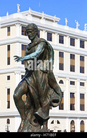 Statue von König Philipp v. von Makedonien (Regierungszeit von 238-179 v. Chr.) in Skopje Mazedonien Stockfoto