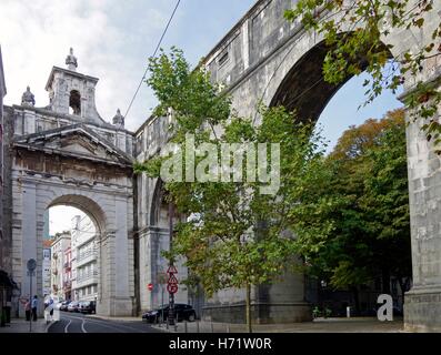 Lissabon, Aguas Livres, Aquädukt reines Trinkwasser Stockfoto