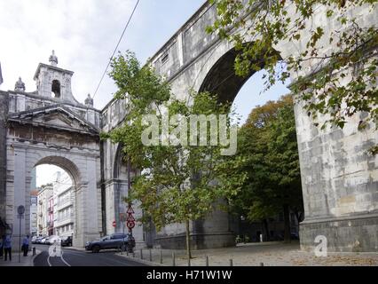 Lissabon, Aguas Livres, Aquädukt reines Trinkwasser Stockfoto