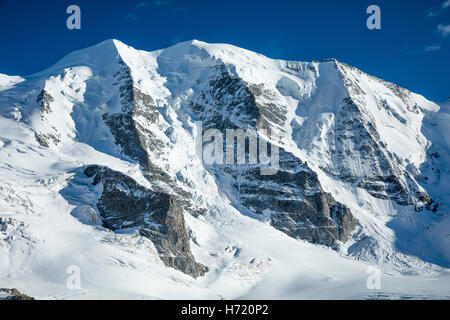 Piz Palu von Diavolezza, Berniner Alpen, Graubünden, Schweiz. Stockfoto