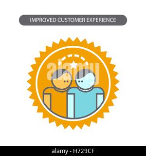 Liniensymbol mit flachen Design-Elemente der Geschäftskonzepte, verbesserte Kundenerfahrung. Moderne Vektor Piktogramm. Stock Vektor