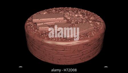 Schokolade: Kuchen, Bars, besprengt. 3D render Stockfoto