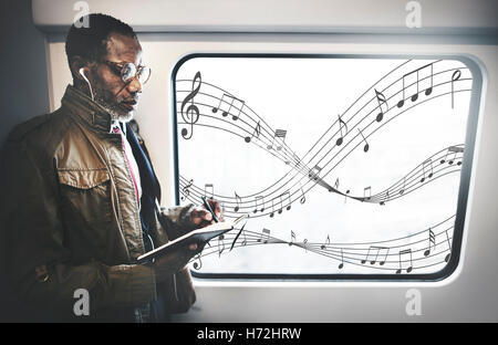Musik Noten Entertainment Melodie hören-Konzept Stockfoto