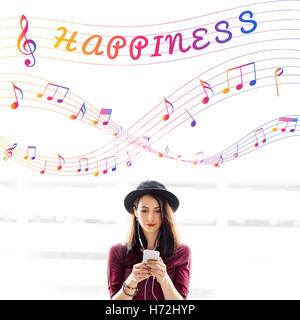 Musik Noten Entertainment Melodie hören-Konzept Stockfoto