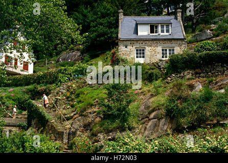 Pont-Aven in den 1980er Jahren, Finistere, Bretagne, Frankreich, Europa Stockfoto