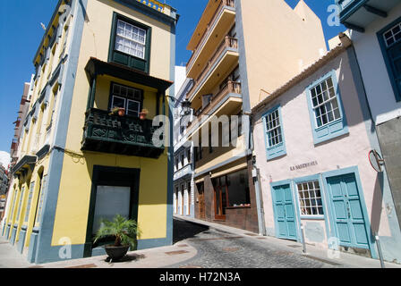 Gassen und Häusern in Santa Cruz De La Palma auf den Kanarischen Insel La Palma, Spanien, Europa Stockfoto