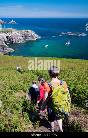 Familie auf Great Saltee Island, County Wexford, Irland. Stockfoto