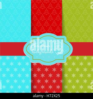 Satz von Weihnachten Muster und nahtlose Hintergrund. Abbildung Stock Vektor