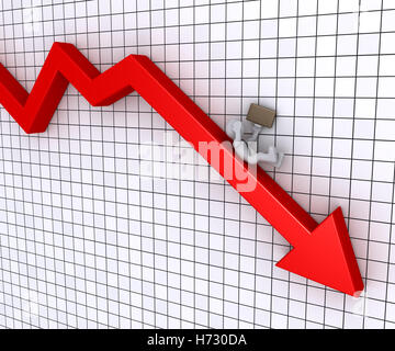 verlieren Sie, verlieren verlieren Chart-Modell-Design Konzept Projektplan entwerfen menschliche Mensch Person Verlust Börse-Börse Stockfoto