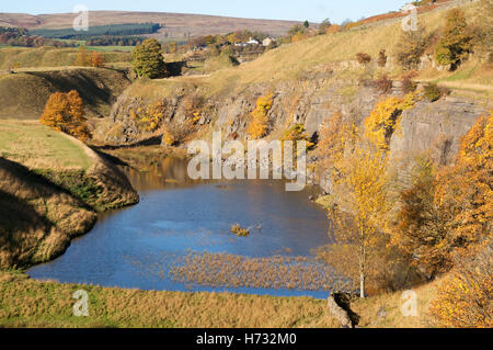 Die stillgelegten Steinbruch der Asche bei Stanhope, Co. Durham, England, UK Stockfoto