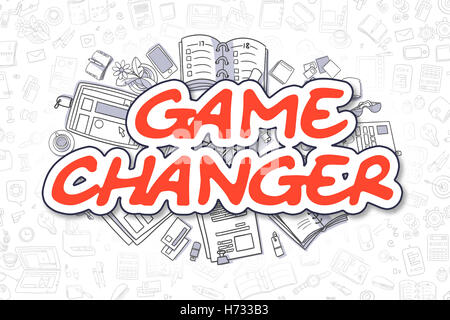 Game Changer - Doodle roten Text. Business-Konzept. Stockfoto