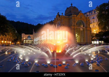 Singende Fontäne Marienbad Marianske Lazne Spa Tschechien Stockfoto