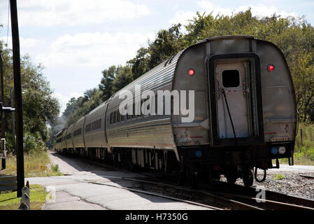 DeLand Florida USA die letzte Eisenbahn-Beförderung von einer Amtrak Zug Deland Station Stockfoto