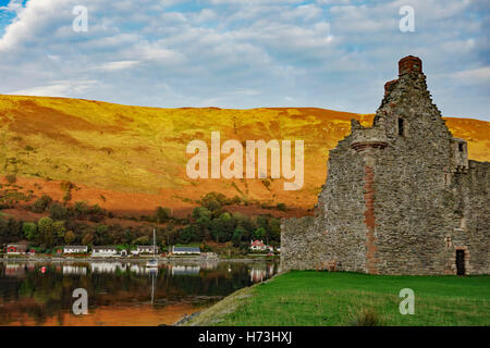 Lochranza Castle am Dorf von Lochranza an der Nordküste von der Isle of Arran, Schottland Stockfoto