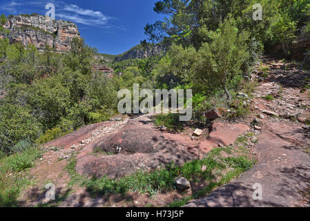 Siurana der Umgebung in den Bergen von Prades Stockfoto