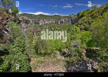 Siurana der Umgebung in den Bergen von Prades Stockfoto