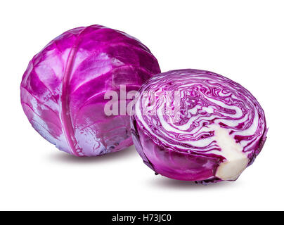 Rotkohl, isoliert auf weißem Hintergrund Stockfoto