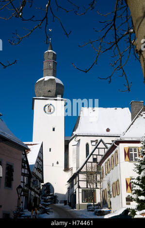 Uhrturm in der alten Stadt Arnsberg in Sauerland Region North Rhine-Westphalia Stockfoto