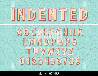 Schriftart und Abc Buchstaben drucken Typografie Vektor Illustration. Retro-Schriftart, Vintage Alphabet. Englische Schrift Kleinbuchstaben Stock Vektor