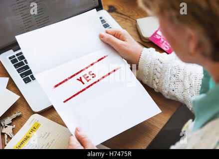 Ja sicher absolut Antwort Antworten tatsächlich richtige Konzept Stockfoto