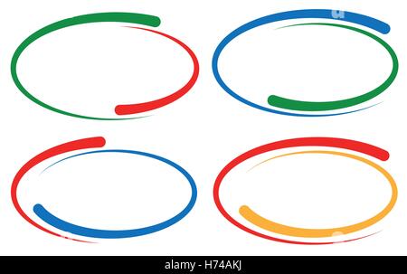 Bunte Runde Bilder / banner Elemente. Satz von 4-Version. Stock Vektor