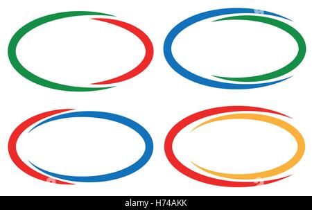 Bunte Runde Bilder / banner Elemente. Satz von 4-Version. Stock Vektor