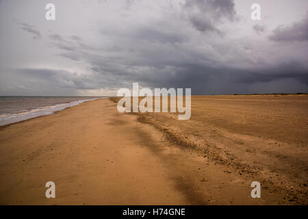 Stürmisches Wetter in der Nähe von Gibraltar Point Nature Reserve, Lincolnshire, UK Stockfoto