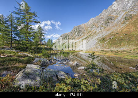 See Arpy - Lago d'Arpy, Aostatal, Italienische Alpen, Italien Stockfoto