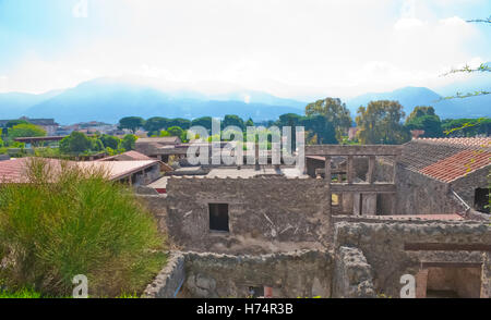 Die Stadt Pompeji wurde eine antike römische Stadt-Stadt in der Nähe von modernen Neapel, das waren größtenteils zerstört und begraben unter 4 bis 6 m Stockfoto