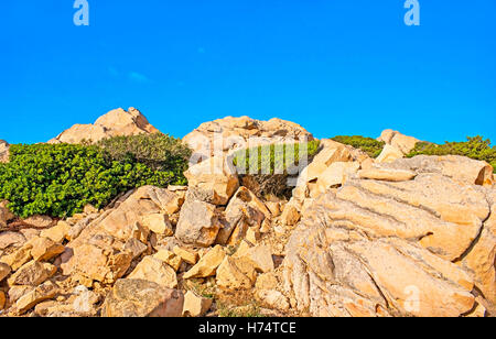 Maddalena-Archipel, bestehend aus der Gruppe der Inseln in der Straße von Bonifacio Stockfoto