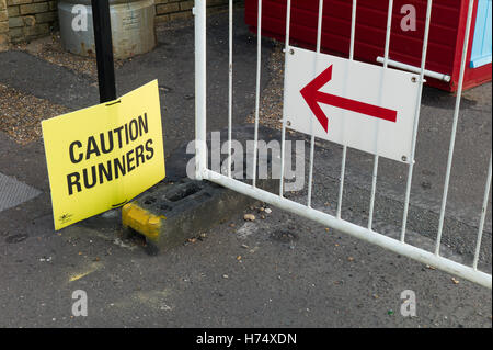 Wegweiser, Brighton Marathon Stockfoto