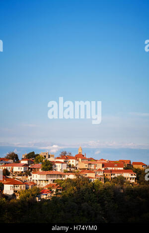 Blick auf Altstadt Signagi in Kachetien Region, Georgien Stockfoto