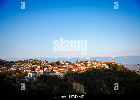 Blick auf Altstadt Signagi in Kachetien Region, Georgien Stockfoto