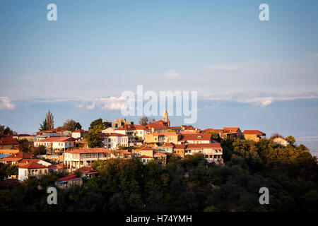 Blick auf Altstadt Signagi in Kachetien Region, Georgien Stockfoto