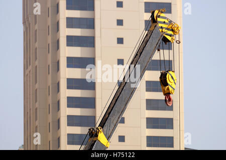 Detail von einem Kran auf einer Baustelle Stockfoto