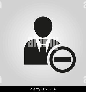 Benutzer löschen. Löschen Sie eine Benutzer-Freund und Avatar-Symbol. UI. Web. Logo. Zeichen. Flaches Design. Ca. Stock Vektor Stock Vektor