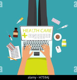 Health Care modernen flachen Konzept Hintergrund Vektor-Illustration Stock Vektor