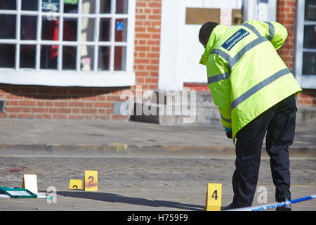 Die Szene eines Angriffs in Aylesbury Stockfoto