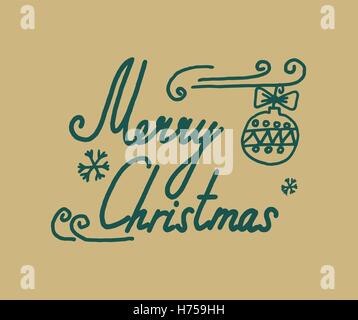 Frohe Weihnachten hand Schriftzug Stock Vektor