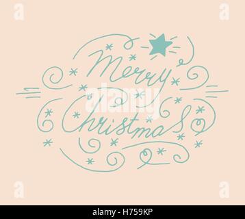 Frohe Weihnachten hand Schriftzug Stock Vektor