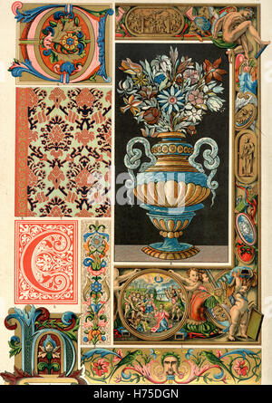 Ornamentenschatz 1887 Malerei und Skulptur: italienische Renaissance Stockfoto