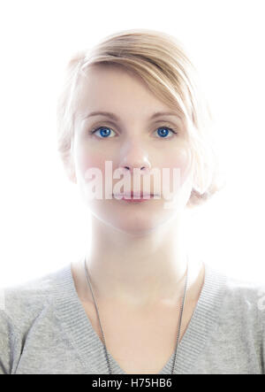 Frau Blau Menschen Menschen Menschen folk Personen menschlicher Mensch schöne beauteously schön süß isoliert Mode-weiblich Stockfoto