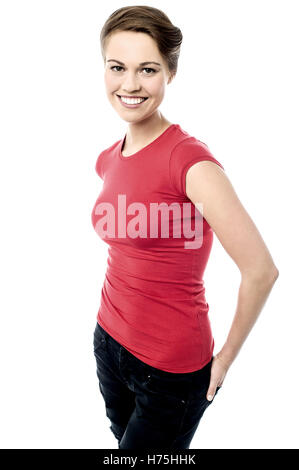 Frau Lachen Lachen Lachen Twit kichern Lächeln Lächeln lachen lachend lächelnd lächelt schöner beauteously schön isoliert Stockfoto