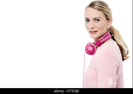 Frau Lachen Lachen Lachen Twit kichern Lächeln Lächeln lachen lachend lächelnd lächelt schöne beauteously schönen Musik Stockfoto