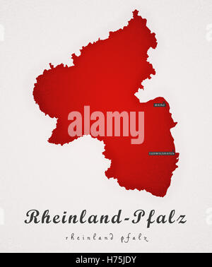 Rheinland Pfalz Deutschland DE Art Karte Stockfoto