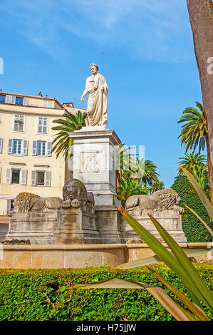 Eines der drei Monumente, Napoleon Bonaparte, befindet sich in Ajaccio, der Geburtsort des Kaisers, Korsika, Frankreich. Stockfoto