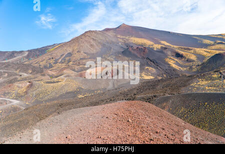 der Ätna ist ein aktiver Stratovulkan auf der Ostküste von Sizilien, Italien Stockfoto